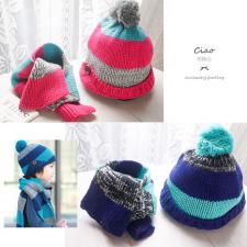 【現貨❤SALE】兒童編織圍巾+毛帽二件組