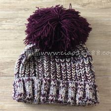 ❤現貨出清SALE❤親子款編織紫底大球球暖暖毛帽